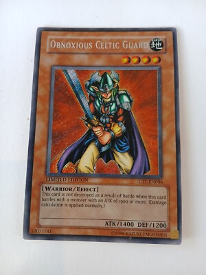 YUGIOH! OBNOXIOUS CELTIC GUARD  SECRET RARE CT1-EN006 LIMITED ED -image
