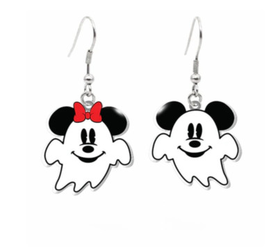 NEW MICKEY & MINNIE MOUSE GHOST EARRINGS JEWELRY WALT DISNEY WORLD HALLOWEEN-image