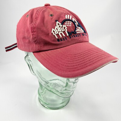Walt Disney World Adult Vtg Ball Cap Hat strapback Red-image