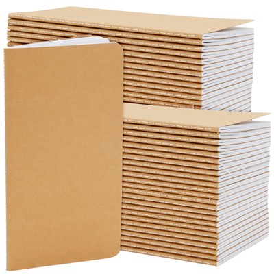 48 Pack Kraft Paper Notebooks Bulk - H5 Lined Journal for Writing, Office & S...-image