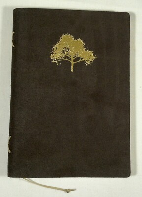 New Leather Bound Blank Woodstock Tree Journal Hand Made in Florence Italy-image
