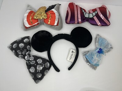 Disney Ears Interchangeable Bow - Headband with 4 Bows LOT-image