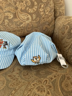 Disney Parks Adult Mickey Minnie Runaway Railway Blue Striped Conductor Hat NEW-image