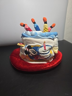 Disney Parks Mickey Mouse Happy Birthday Cake Hat with Light Up Candles Tested!!-image