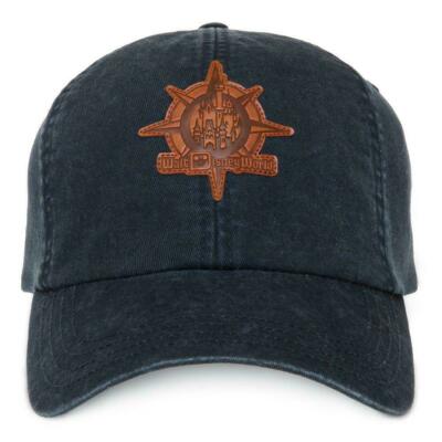 Walt Disney World Baseball Hat Leather Logo Patch Blue Adjustable Disney Parks-image