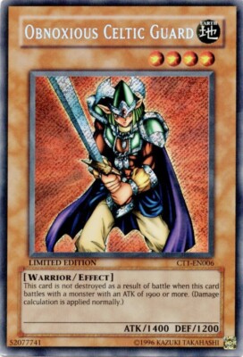 Obnoxious Celtic Guard - CT1-EN006 - Secret Rare - Limited Edition Yugioh NM/M-image