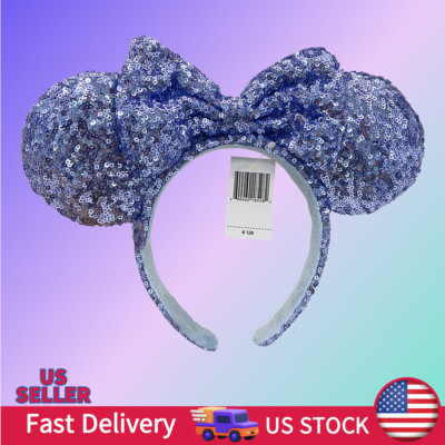 Limited Ears Anniversary Headband  Disney'Purple Sequins Bow Minnie Mouse lovely-image