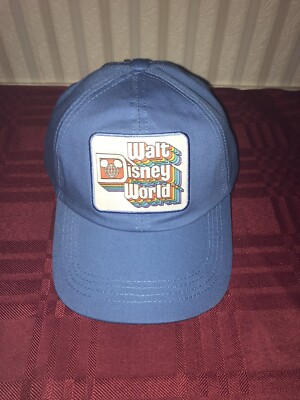 Disney Parks Walt Disney World Retro Rainbow Logo Hat Blue NEW-image