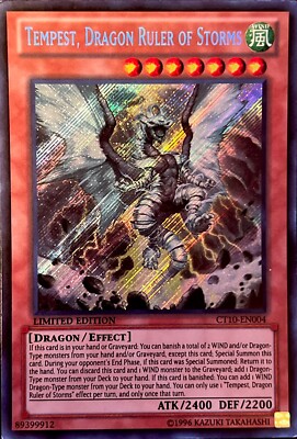 Tempest, Dragon Ruler of Storms CT10-EN004 Limited Edition Secret Rare MP-image