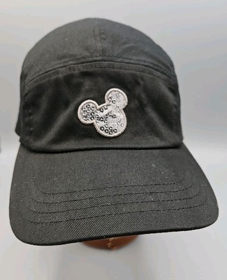 Disney Parks Authentic 5 Panel Black Hat Strapback Mickey Mouse Sequin Adult Cap-image