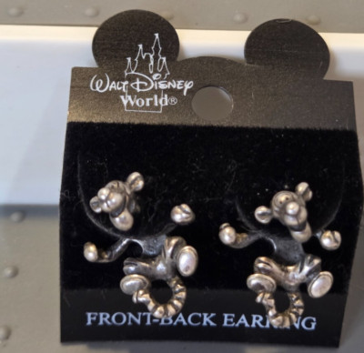 Walt Disney World TIGGER Front-Back Earrings From Winnie the Pooh Silver Tone-image