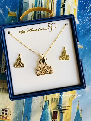 2021 Walt Disney World 50th Anniversary Castle Necklace & Earring Jewelry Set-image