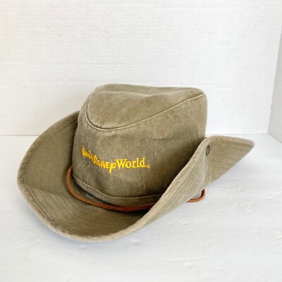 Walt Disney World Canvas Safari Hat One Size Leather Straps-image