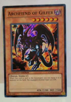 YUGIOH ARCHFIEND OF GILFER CT07  SUPER LIGHT PLAYED -image