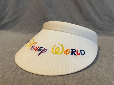 Vintage Walt Disney World White One Size Flex Visor Cap Hat-image