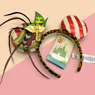 Disney~Parks Jungle Cruise Minnie Mouse elephant Ears Leopard print Headband-image