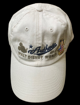VTG Authentic Walt Disney World Parks Adjustable Hat Khaki Mickey USA Pin-image