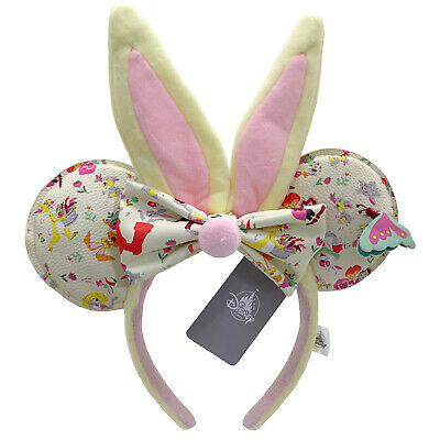 Disney- Parks Cute Rabbit Ears Flowers Bow Minnie Beige pink Headwear partygift-image