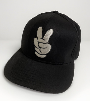 Walt Disney World Black & White Mickey Mouse Peace Sign Hand Hat Cap-image