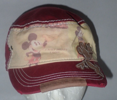 Walt Disney World Womens Distressed Mickey Mouse Cap Red Yellow Embroidered-image