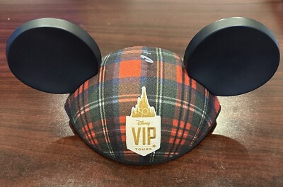 Walt Disney World 50th Anniversary VIP Tour Plaid Mickey Mouse Adult Ear Hat NEW-image