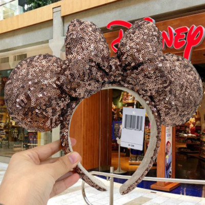 Disney-Parks Tokyo Brown Sequin Shiny Ears Minnie Mouse Headband-image