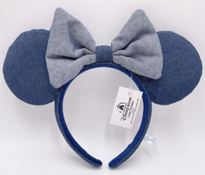 Disney Parks Resort Store Minnie Mouse Stripe Denim 2022 Ears Blue Headband-image
