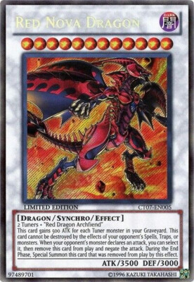 YUGIOH - Red Nova Dragon - CT07-EN005 SECRET RARE LIMITED ED - NM-image