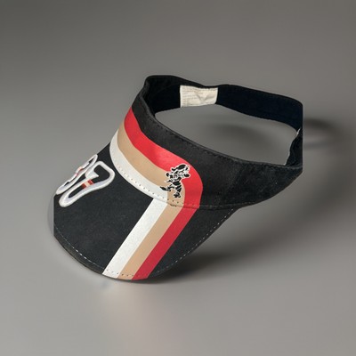 Walt Disney World 37 Stripes Grumpy Stretch To Fit Black Visor Seven Dwarfs!!-image