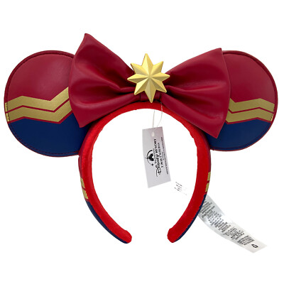 Disney^Parks Carol Danver Exclusive Ears Captain Marvel Red Bow Headband-image