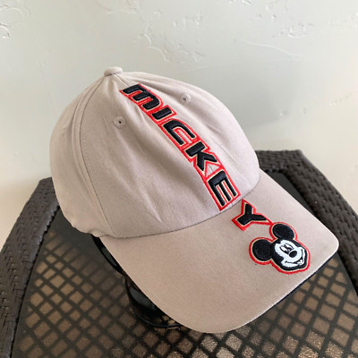 Vintage Walt Disney World Mickey spell out flexseam hat/cap beige size OS-image