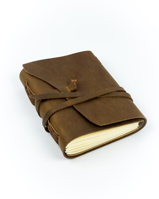 Leather Journal - Handmade Leather Journal, Writing Notebook, Leather Bound-image