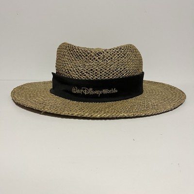 Vintage Walt Disney World Straw Sun Hat Black Band OSFA-image