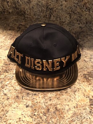 Disney’s Walt Disney World Black & Gold Adult Hat -Snapback Baseball Cap - NEW-image