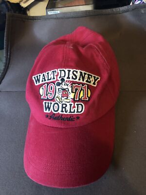 Disney Mickey Mouse Walt Disney World 1971 Red Authentic Baseball Hat Cap ADULT -image