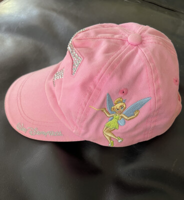 Walt Disney World TINKERBELL “T” Glitter Pink Baseball Cap/Hat Adjustable Youth-image