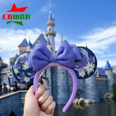 Disney Parks Lavender Floral Spring Flower Minnie Mouse Ears Headband-image