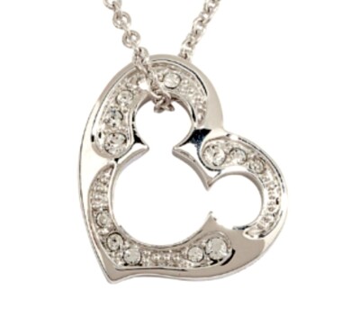 New Disney Arribas Heart Necklace Mickey Mouse Made with Crystals from Swarovski-image