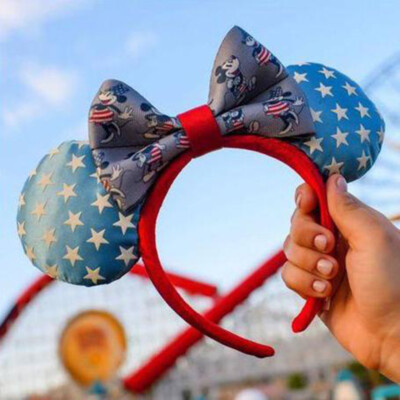 DisneyParks Blue Star Americana Minnie Ears Mickey Mouse Headband 2021-image