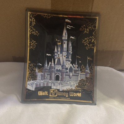 Walt Disney World 1970s Vintage Trinket  Tray Glass Dish Cinderella’s Castle -image