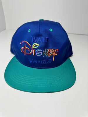 Walt Disney World Vintage Snapback Cap Size Adult Goofy's Hat Co Blue Aqua-image