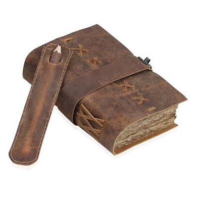 Leather Bound Vintage Journal for Women & Men 6 inches x 4 inches Vintage Brown-image