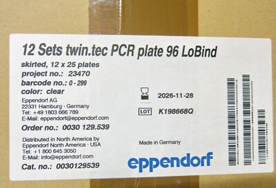 NEW SEALED Eppendorf twin.tec 96-Well LoBind PCR Plate (Exp. 2026, Pack of 25)-image
