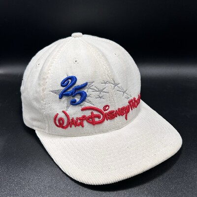 Vintage Walt Disney World Hat Unisec 25th Anniversary Corduroy Adjustable-image