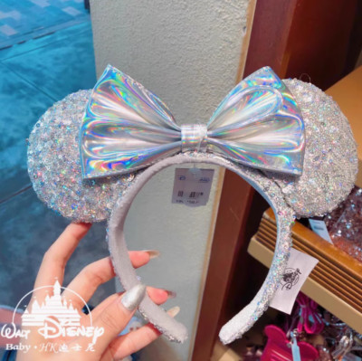 Disney`Parks Cinderella Edition Magic Mirror Silver Minnie Ears Headband XMAS-image