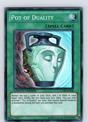 Yu-Gi-Oh TCG Pot Of Duality CT08-EN008 Limited Edition Super Rare Card NM-image