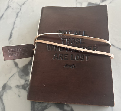 Handmade Genuine Leather Bound Journal Blank Craft Gift Vintage-image