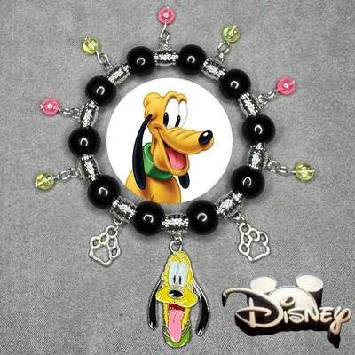 PLUTO DOG Handmade Silver Elastic Steel Spring Charm Bracelet/Jewelry Gift ✨ NEW-image