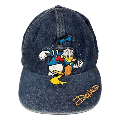 VTG 90s Walt Disney World Embroidered Donald Duck Denim Dad Baseball Cartoon Hat-image