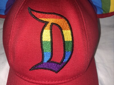 Disney Disneyland Baseball Hat Cap Strap-back Pride Mickey Ears Rainbow Red-image